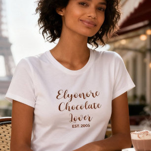 Personalised Chocolate Lover Name Established T-Shirt
