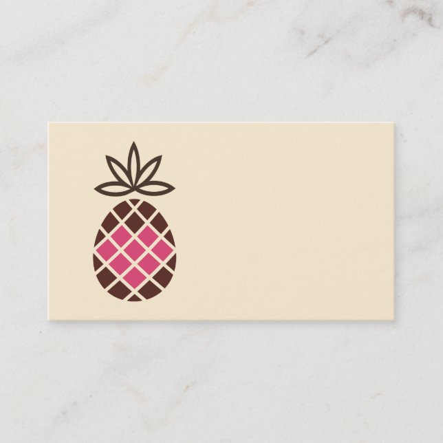 Personalised Chocolate pineapple with pink heart Business Card (Front)