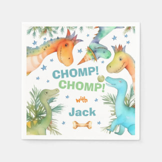 Personalised CHOMP! CHOMP! Dinosaur Napkin