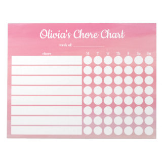 Personalised Chore Chart Notepad