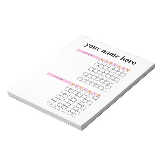 Personalised Chore Chart Notepad (Rotated)
