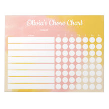 Personalised Chore Chart Notepad