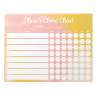 Personalised Chore Chart Notepad