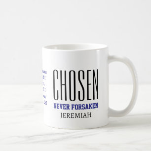 Personalised CHOSEN NEVER FORSAKEN Christian Coffee Mug