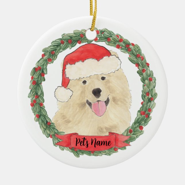 Personalised Chow Chow Ceramic Tree Decoration (Front)