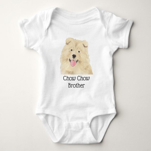 Personalised Chow Chow Dog Baby Bodysuit (Front)