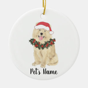Personalised Chow Chow Dog Ceramic Tree Decoration