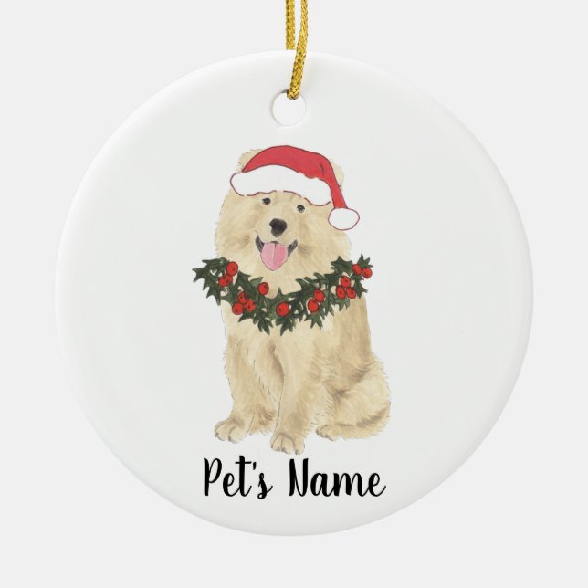 Personalised Chow Chow Dog Ceramic Tree Decoration (Front)