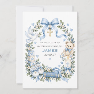 Personalised Christening Card for Boy Baptism