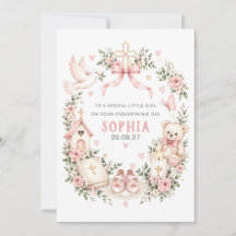 Personalised Christening Card for Girl | Baptism