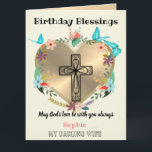 Personalised Christian Birthday Card For Wife<br><div class="desc">Custom Personalised Christian Birthday card for wife. Custom religious happy birthday card design.</div>