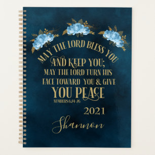 Personalised Christian  Blessing Bible Floral 2021 Planner