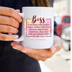 Personalised Christian Boss Quote Coffee Mug