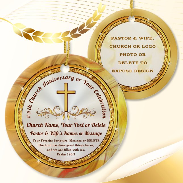 Personalised Christian Christmas Ornaments, PHOTO Ceramic Tree Decoration (Pastor Ornament. Bible verse ornaments. Church anniversary ideas. Personalized Christian Ornaments. )