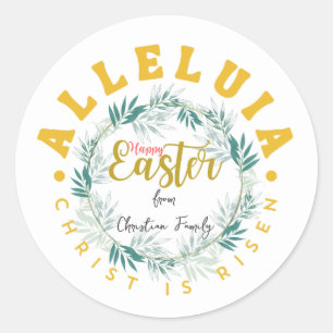 Personalised Christian Easter Classic Round Sticker
