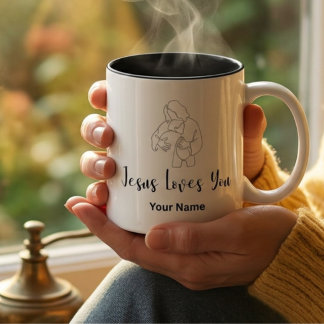 Personalised Christian Faith Inspirational Gift Two-Tone Coffee Mug