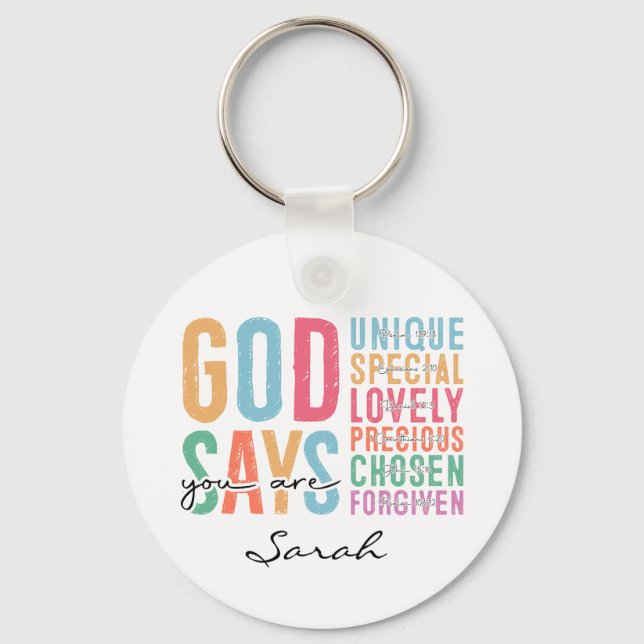 Personalised Christian Keychain | Bible Verse  (Front)