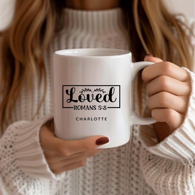 Personalised Christian Love Bible Verse Romans 5:8 Large Coffee Mug (Creator Uploaded)