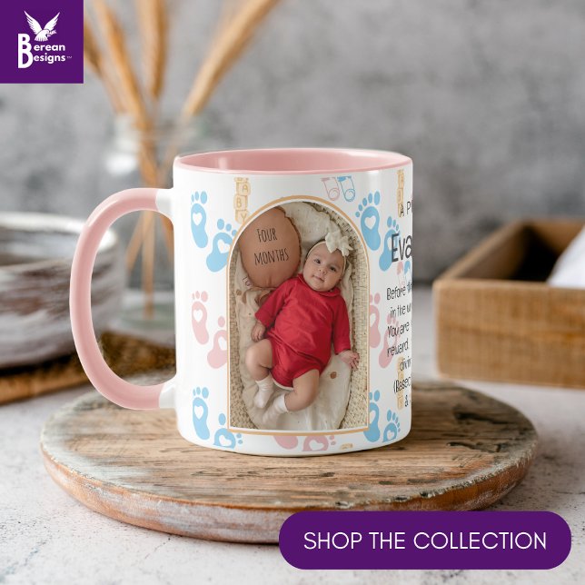 Personalised Christian Prayer Keepsake Baby Photo Mug (Cute new baby photo keepsake mug with CUSTOMIZABLE Christian prayer and photo. Ideal for new parents)