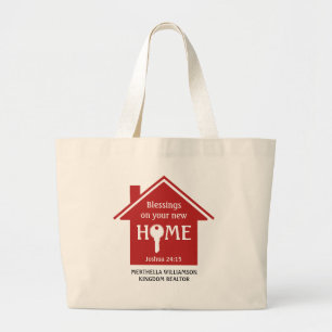 Personalised Christian REALTOR Real Estate Large Tote Bag