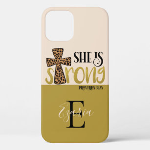 Personalised Christian She Is Strong Proverbs 31 iPhone 12 Case