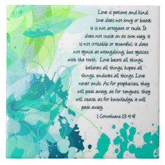 Personalised Christian Tiles - 1Corinthians 13:4-8