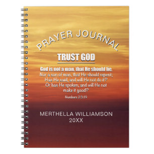 Personalised Christian TRUST GOD Prayer Journal