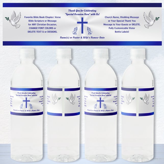 Personalised, Christian Water Bottle Stickers, Water Bottle Label (Christian water bottle stickers, personalized. Church water bottle labels. Church party supplies.)