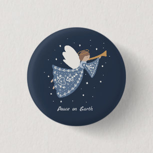 Personalised Christmas Angel Holiday Peace Earth 3 Cm Round Badge