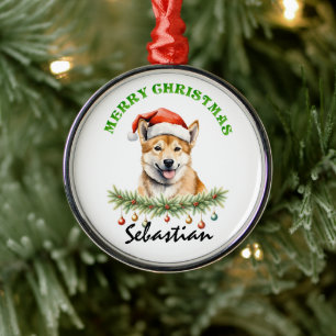 Personalised Christmas Aussie Animals Dingo Metal Tree Decoration