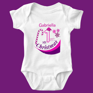 Personalised Christmas Baby "My 1st Christmas" Baby Bodysuit