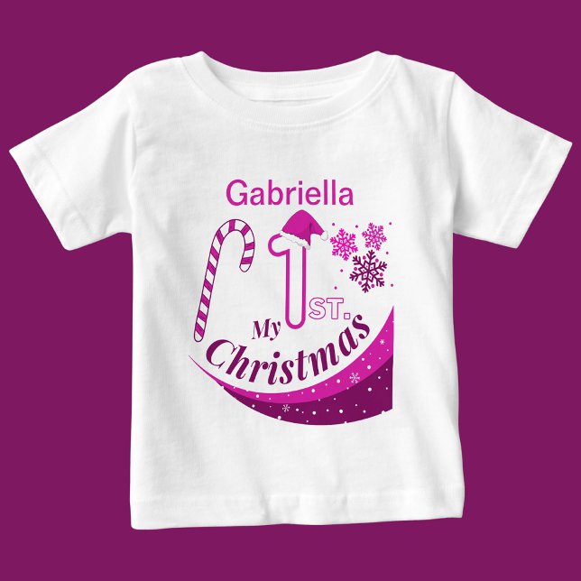 Personalised Christmas Baby "My 1st Christmas" Baby T-Shirt (Creator Uploaded)