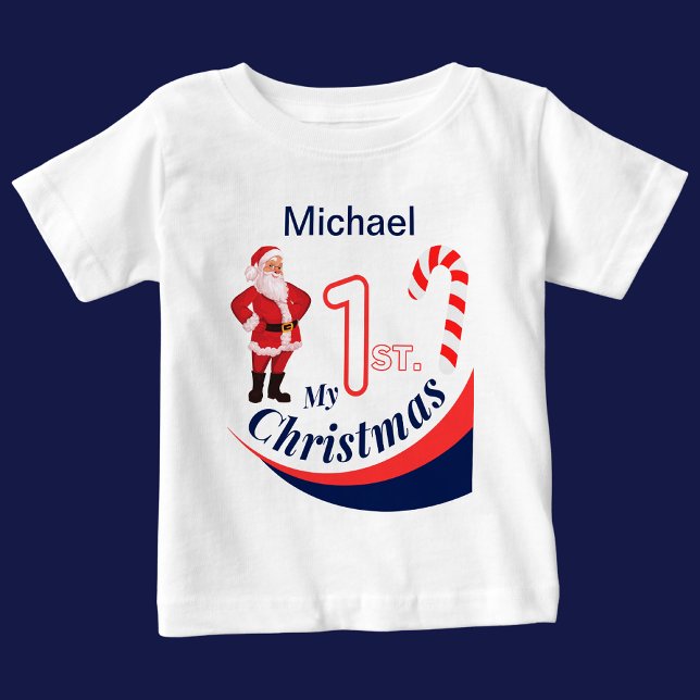 Personalised Christmas Baby "My 1st Christmas" Baby T-Shirt (Creator Uploaded)