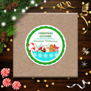 Personalised Christmas Baked Goods Classic Round Sticker