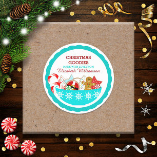Personalised Christmas Baked Goods Classic Round Sticker
