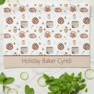 Personalised Christmas Baking Tea Towel