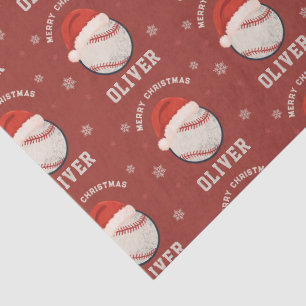 Personalised Christmas Baseball Santa Hat Name Tissue Paper