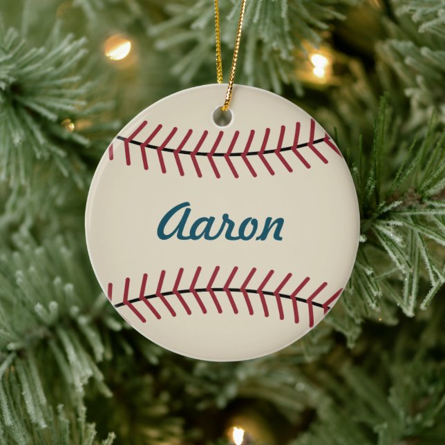 Personalised Christmas Baseball Sports Ornament (Tree)
