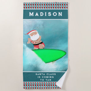 Personalised Christmas Beach Towel