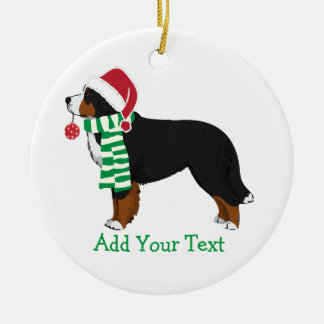 Personalised Christmas Bernese Mountain Dog Ceramic Tree Decoration