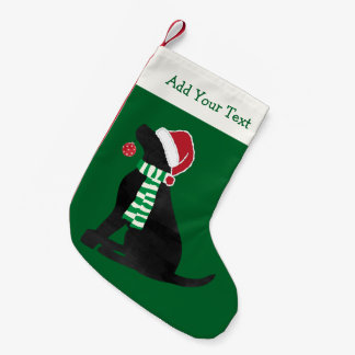 Personalised Christmas Black Lab Holiday Dog Small Christmas Stocking