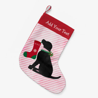 Personalised Christmas Black Lab Preppy Dog Small Christmas Stocking