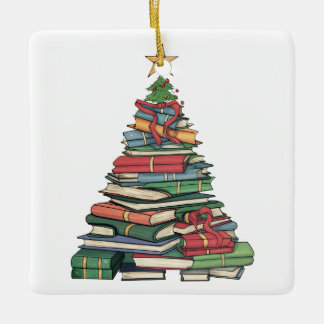 Personalised Christmas Book Tree-Teacher/Librarian Ceramic Ornament