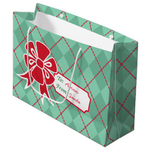 Personalised Christmas Bow Gift Bag