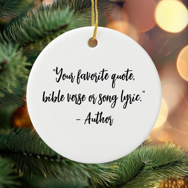 Personalised Christmas Calligraphy Quote Ceramic Tree Decoration (Creator Uploaded)