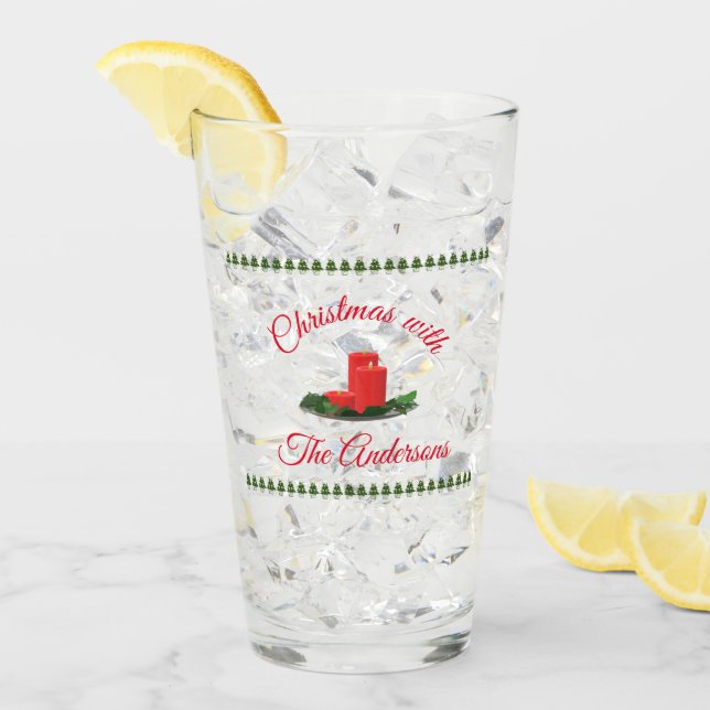 Personalised Christmas Candles Glass (Front Ice)