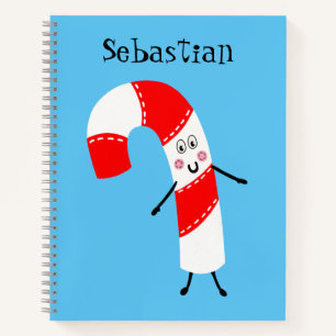 Personalised Christmas Candy Cane Notebook