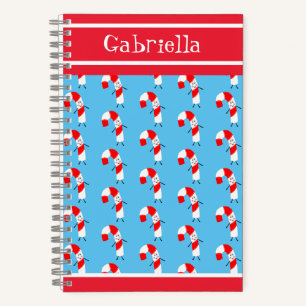 Personalised Christmas Candy Cane Notebook