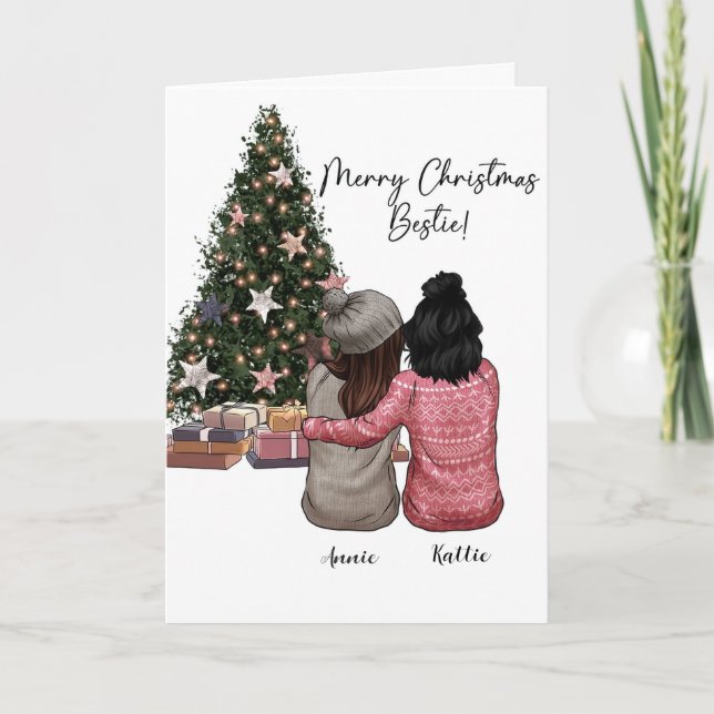 Personalised Christmas Card Bestie (Front)