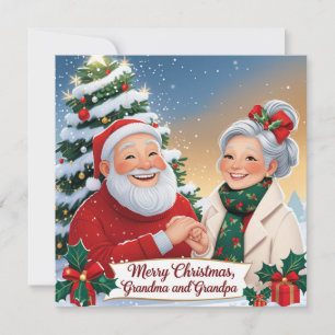 Personalised Christmas Card for Grandparents.